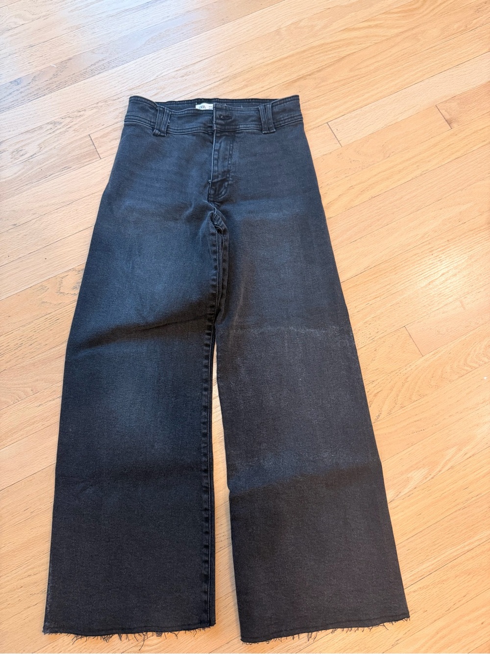 Zara Black High-Rise Wide Leg Jeans